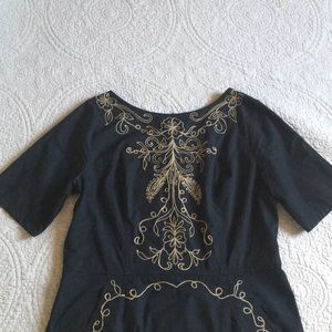 eShakti Black Embroidered Dress